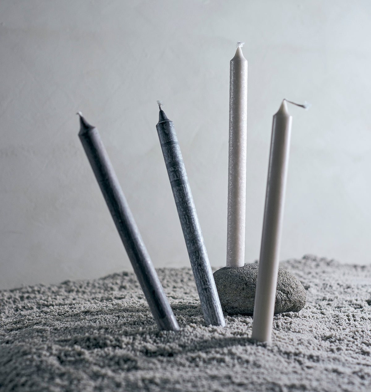 Muubs Yoro textured candles set of 4 Nordic Glow