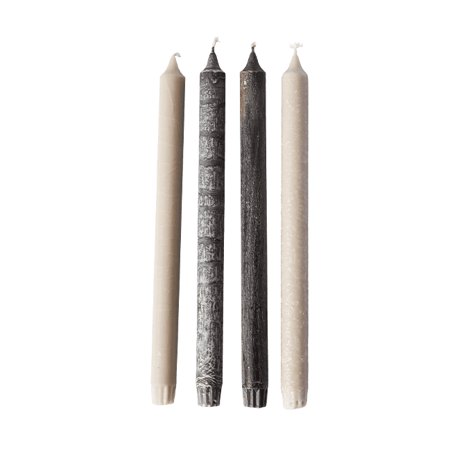 Muubs Yoro textured candles set of 4  Nordic Glow