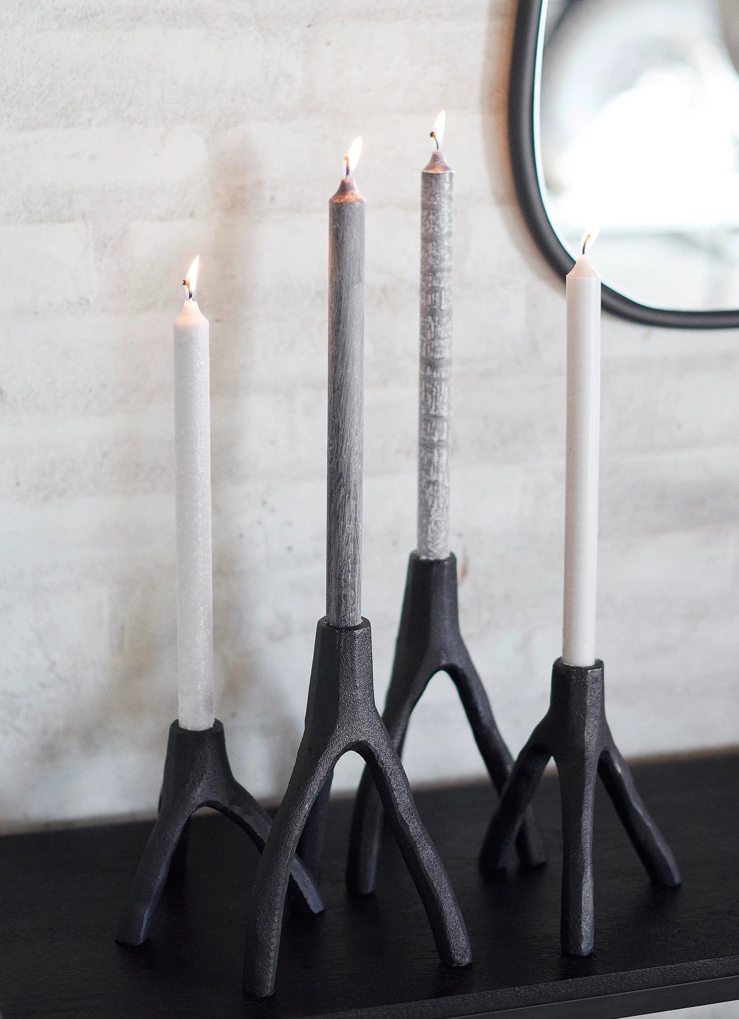 Muubs Yoro textured candles set of 4  Nordic Glow