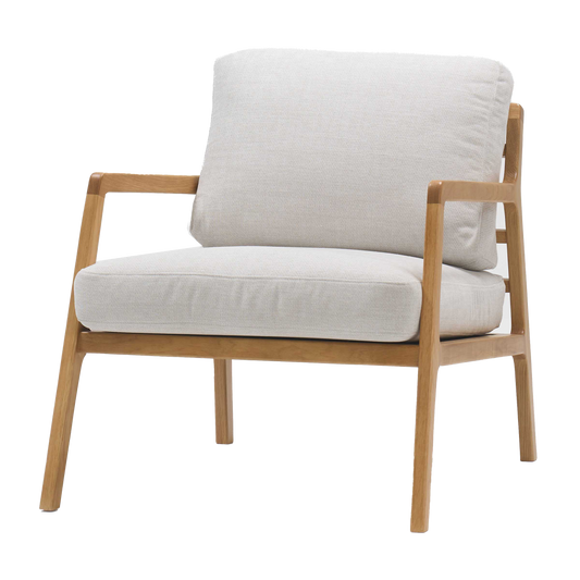 Nysse solid oak armchair pearl