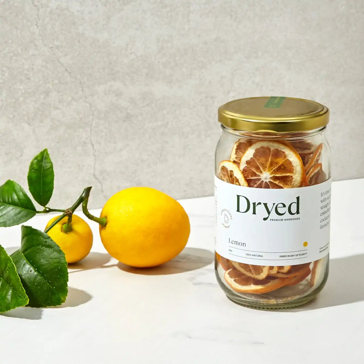 NZ Dehydrated lemon slices 65g jar
