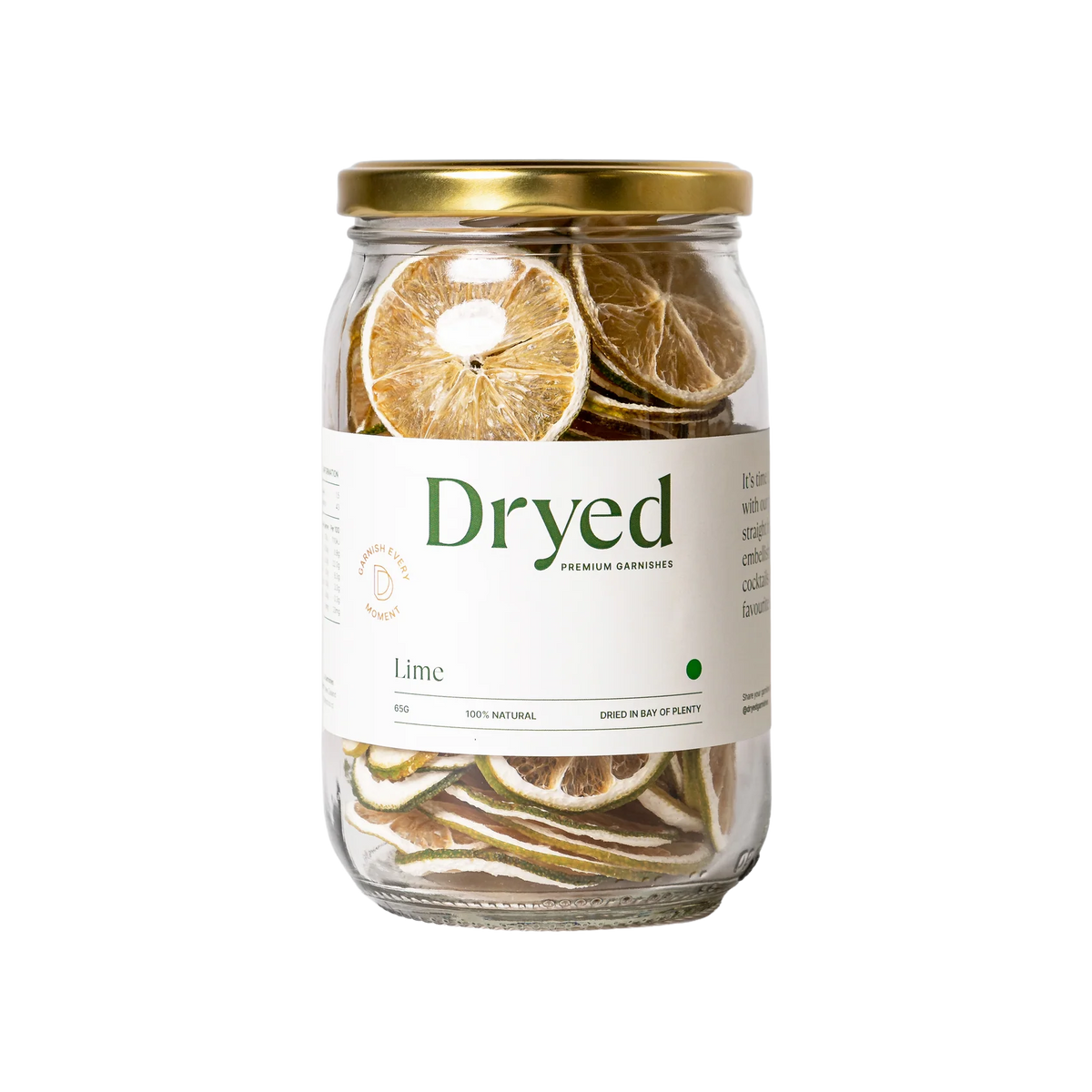 NZ Dehydrated lime slices 65g jar