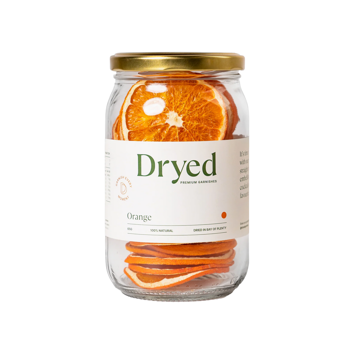 NZ Dehydrated orange slices 65g jar