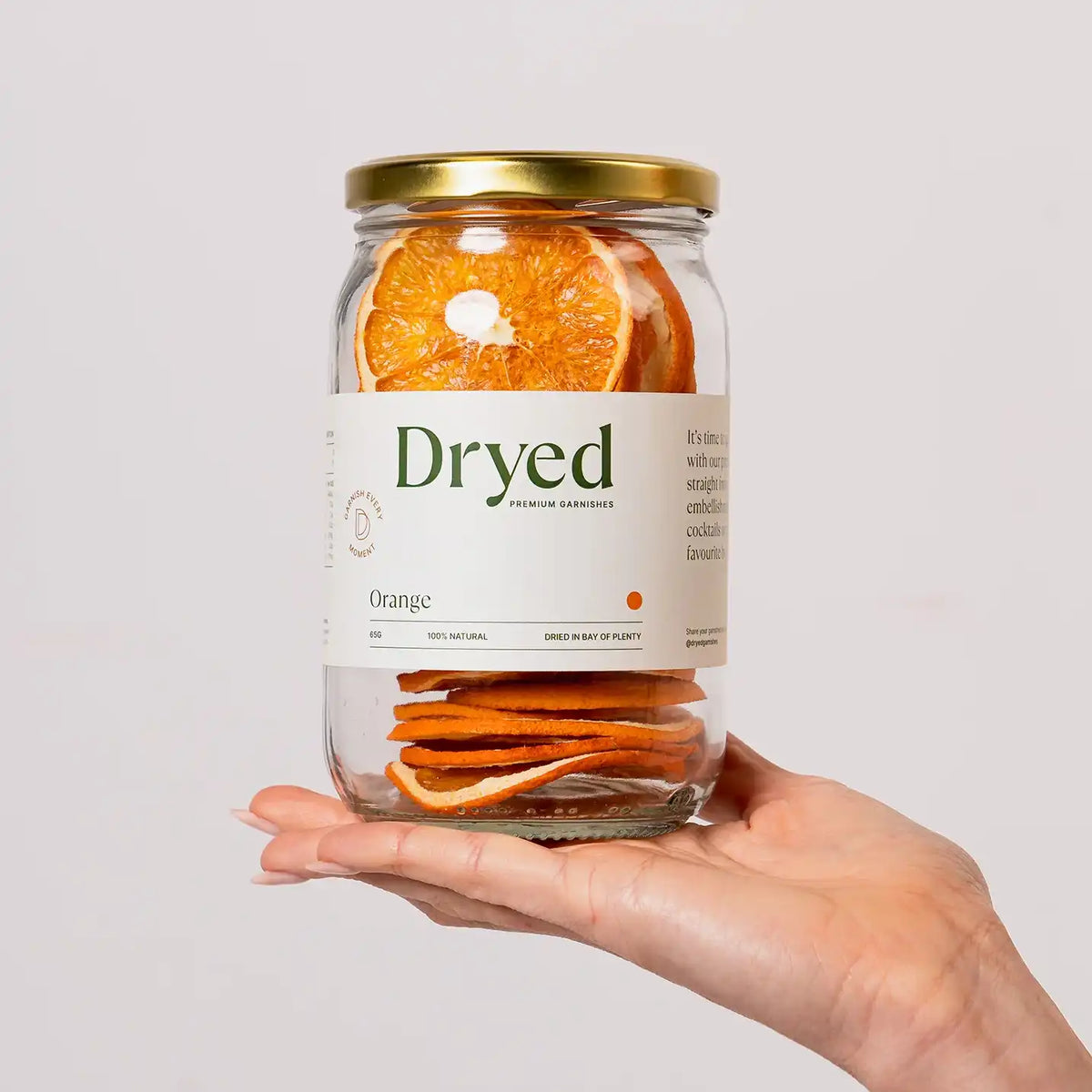NZ Dehydrated orange slices 65g jar