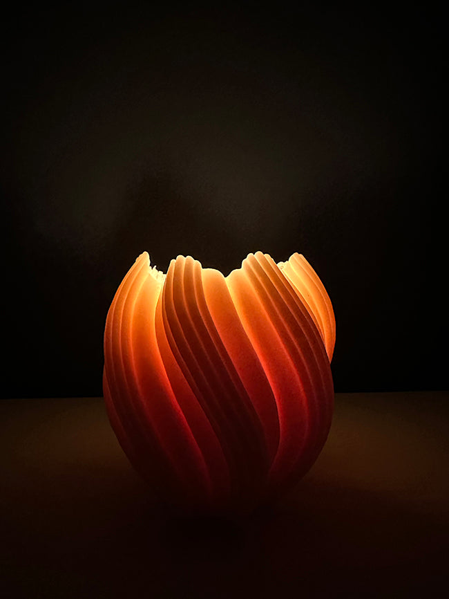 NZ made Monique swirl beeswax candle