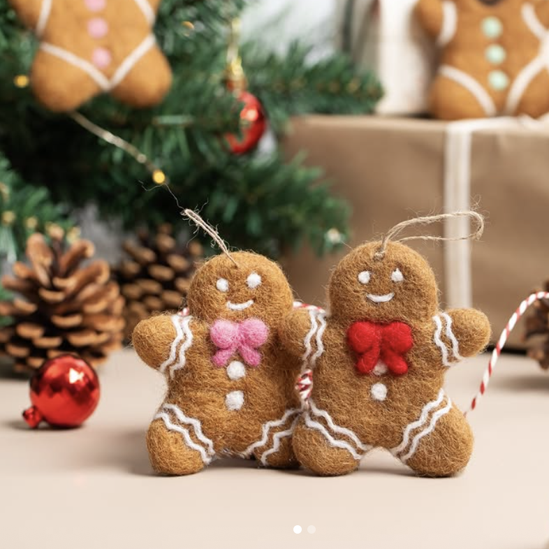 NZ felt hanging ornament gingerbread man