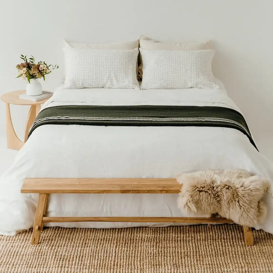NZ made broadband lambswool blanket 185 x 240cm moss green