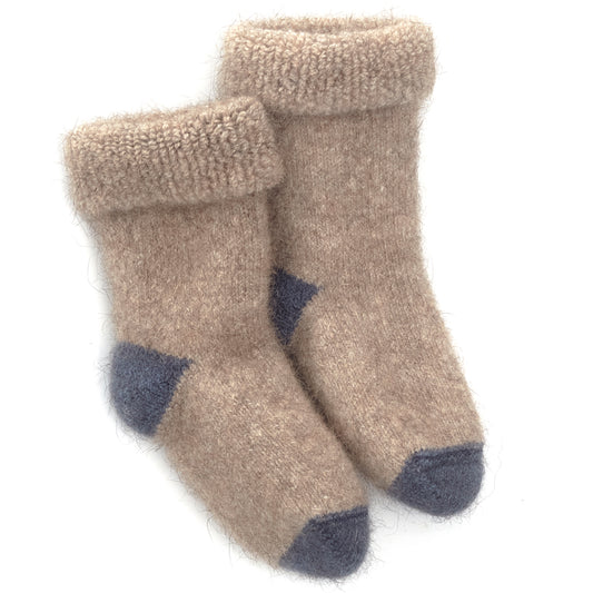 NZ made mini possum merino wool socks blue