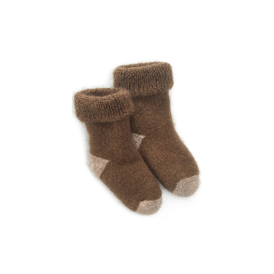 NZ made mini possum merino wool socks olive
