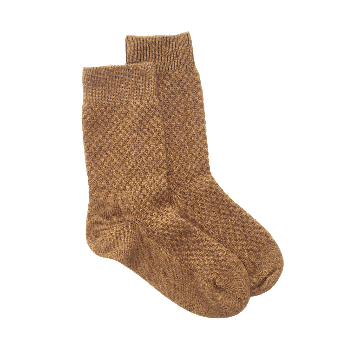NZ made possum merino honeycomb wool socks mustard