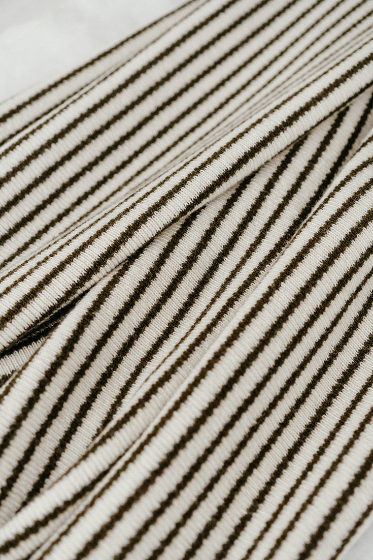 NZ made stripe lambswool throw 130 x 180cm olive
