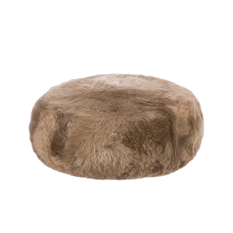 NZ long haired sheepskin ottoman