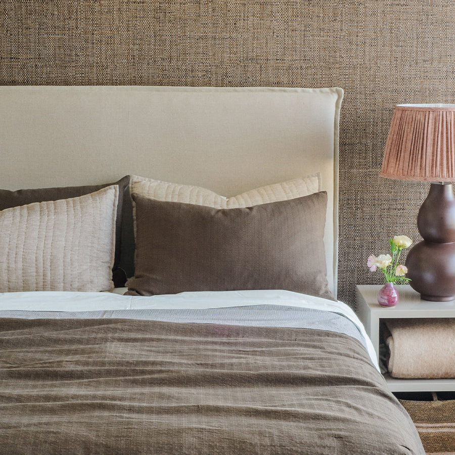 Natural linen headboard oatmeal