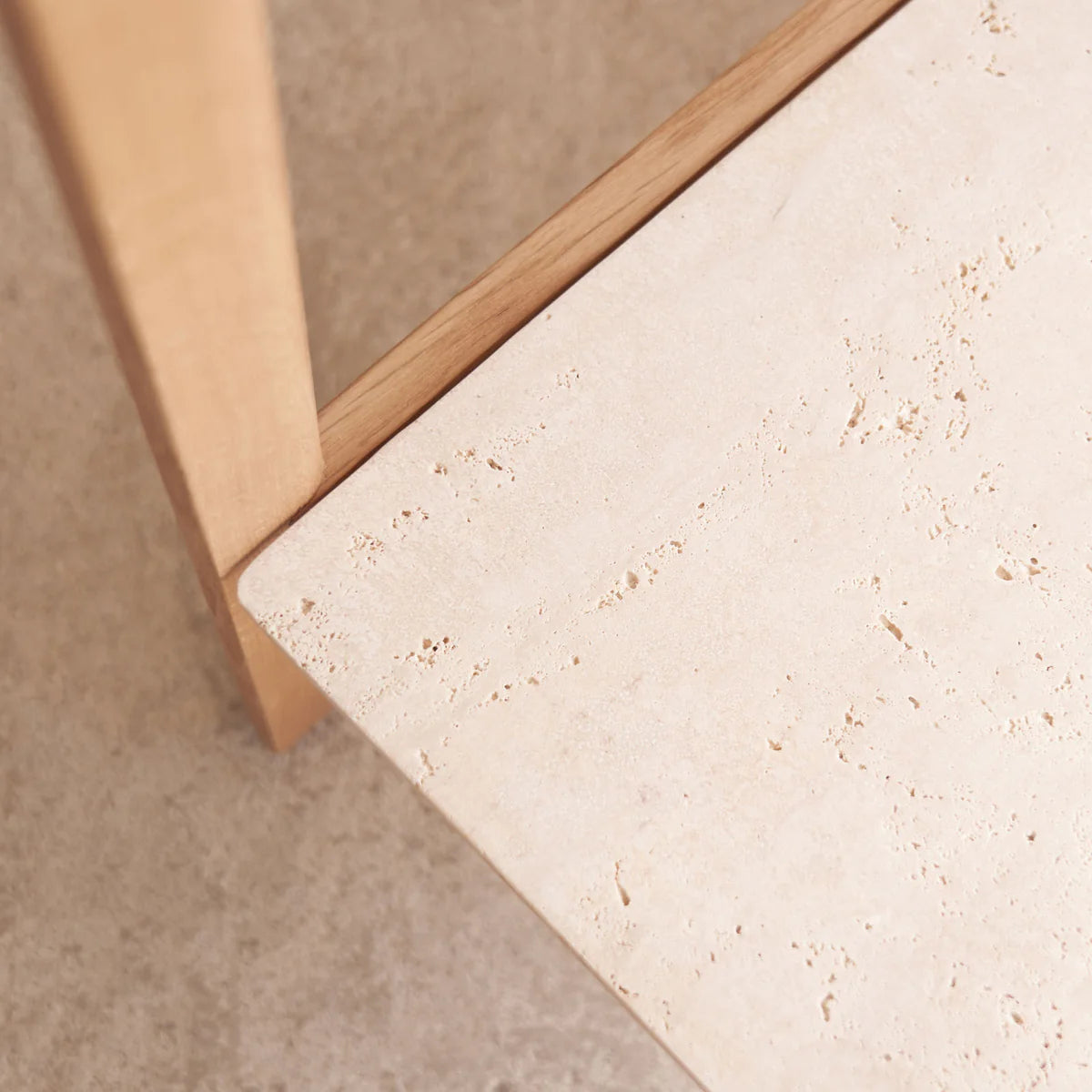 Neil oak console with marble shelf 120cm natural