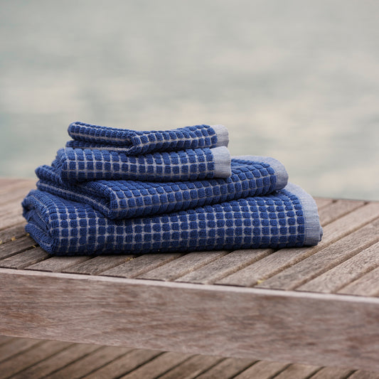 Nero cotton bath towel range cobalt