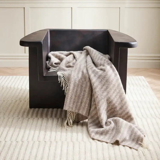 Noah NZ wool throw 130 x 190cm oatmeal