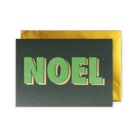 Noel block letter card