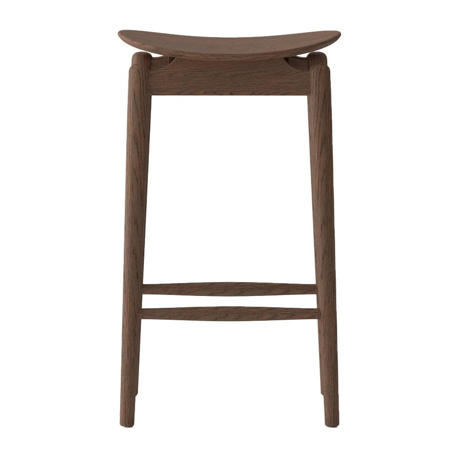 Nord solid oak bar stool walnut 67cm