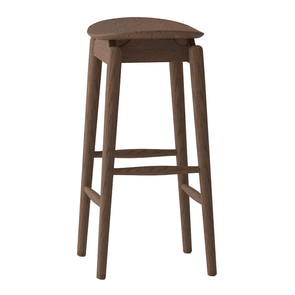 Nord solid oak bar stool walnut 67cm