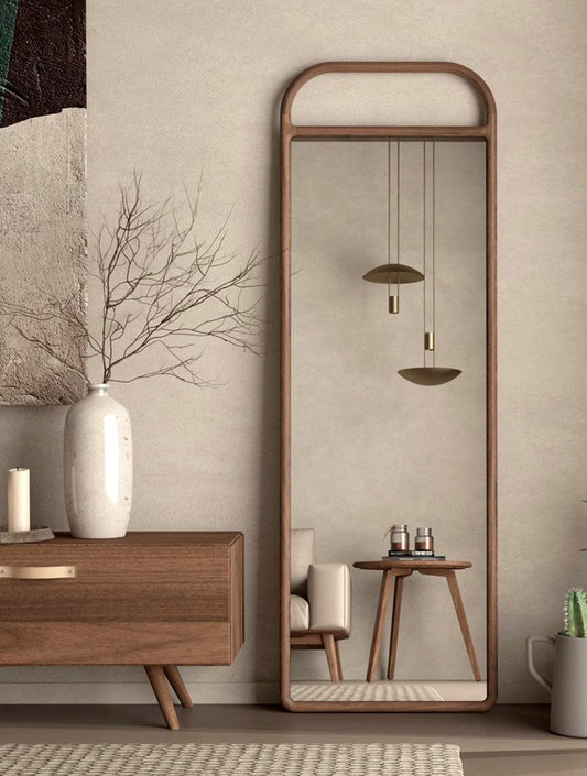 Nord solid oak leaner mirror 180cm walnut