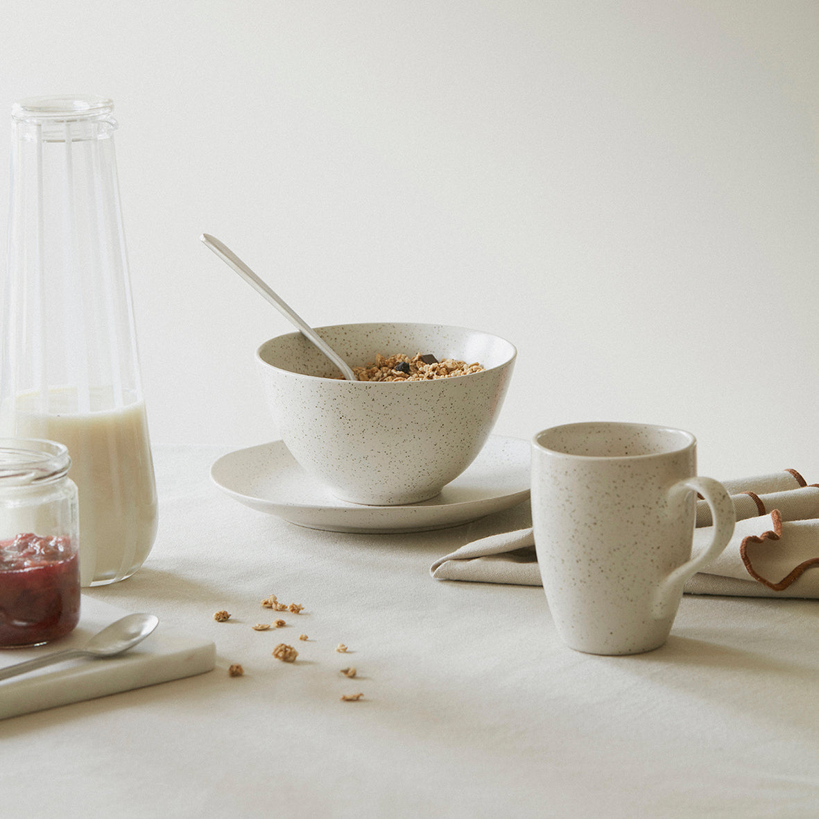 Broste Nordic vanilla stoneware mug 11cm