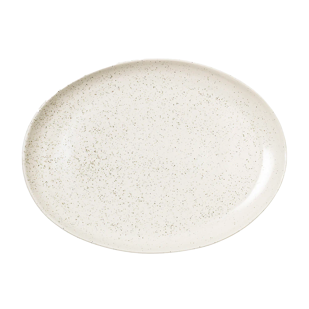 Broste Nordic vanilla oval platter 36cm