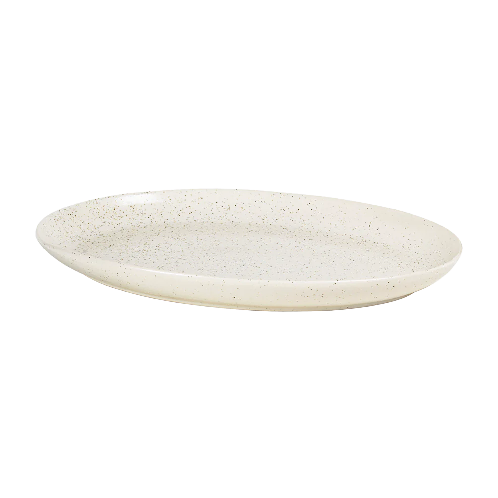 Broste Nordic vanilla oval platter 36cm
