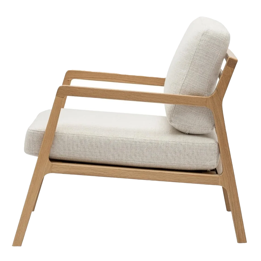 Nysse solid oak armchair oatmeal