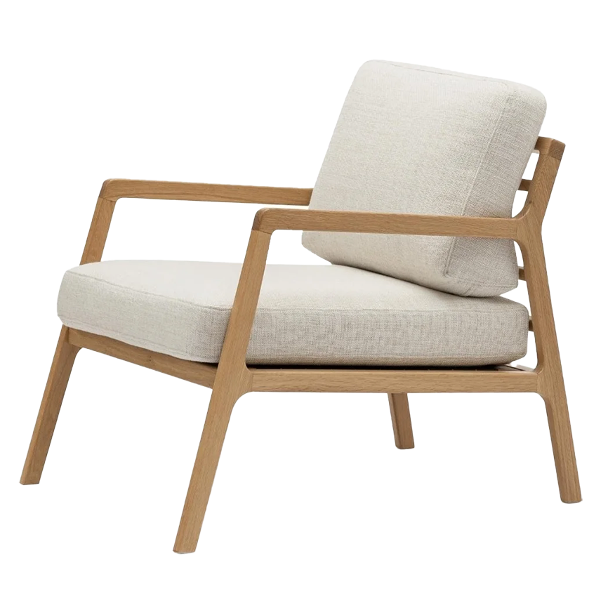 Nysse solid oak armchair oatmeal