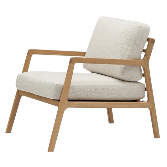 Nysse solid oak armchair oatmeal