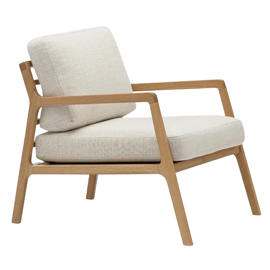Nysse solid oak armchair oatmeal