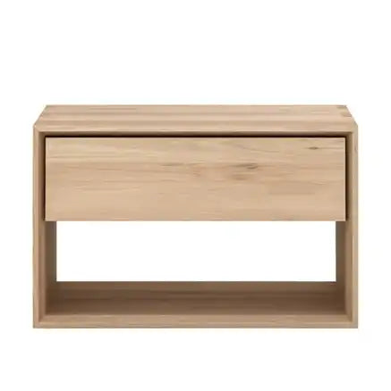 Oak Nordic bedside cabinet low