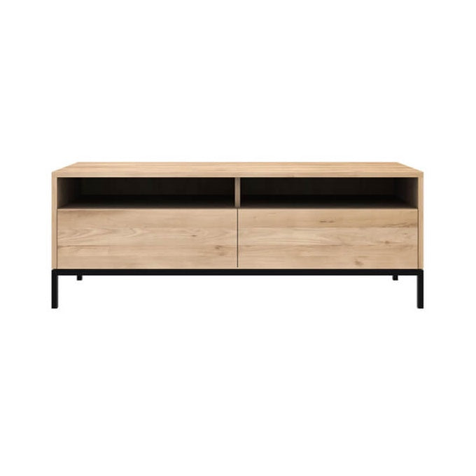 Oak ligna 2-door entertainment unit 140cm long