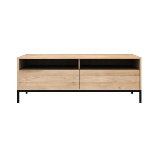 Oak ligna 2-door entertainment unit 140cm long