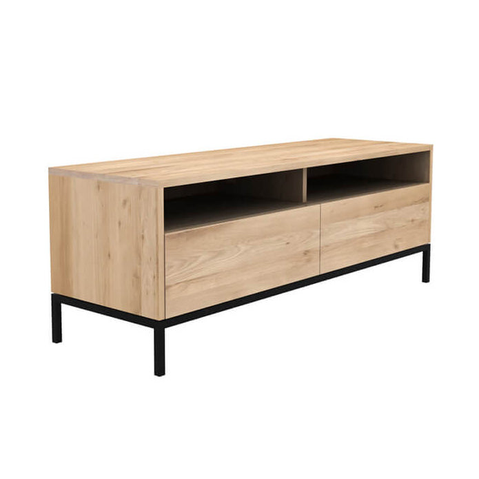 Oak ligna 2-door entertainment unit 140cm long