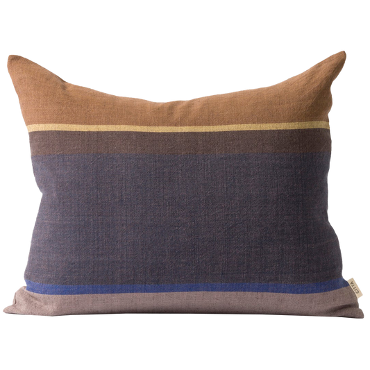 Obi cushion cover blue black/dijon 55cm x 45cm