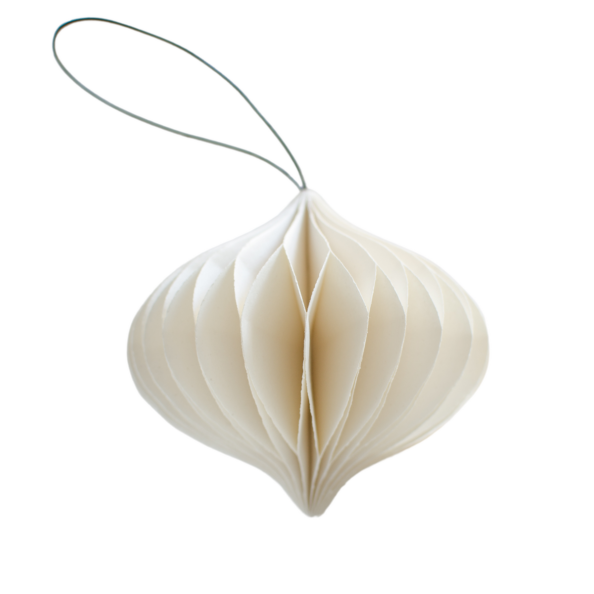 Hanging paper ornament jewel white