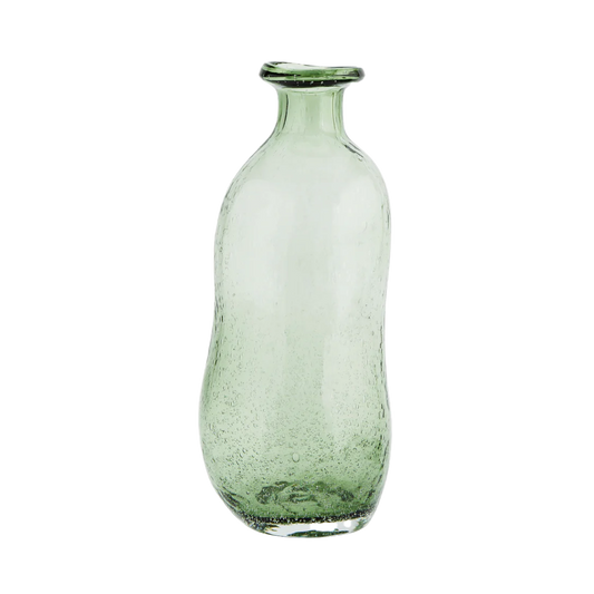 Organic shaped recycled glass vase green 30cm