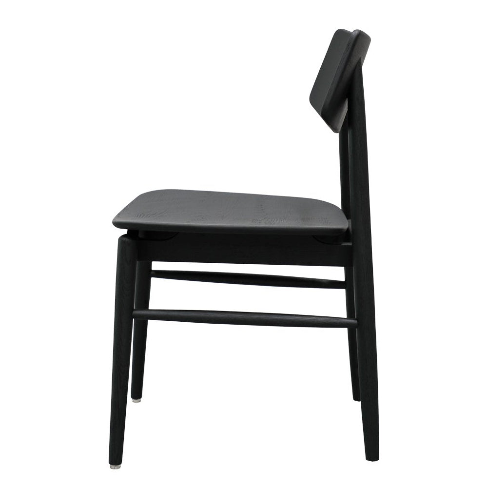 Oscar solid oak dining chair black