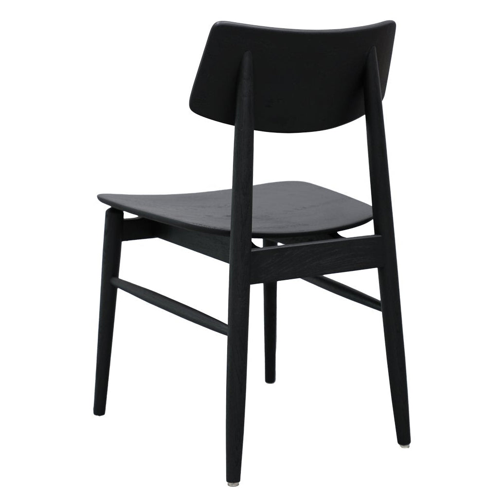 Oscar solid oak dining chair black