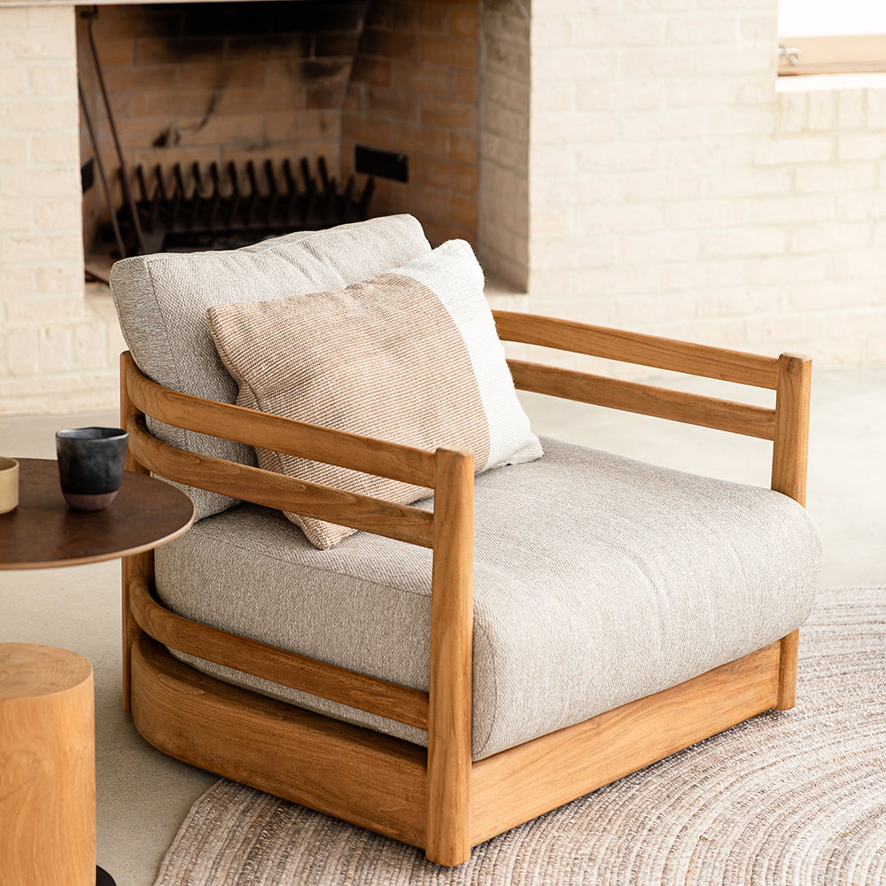 Outdoor Finn cushion 40 x 60cm almond