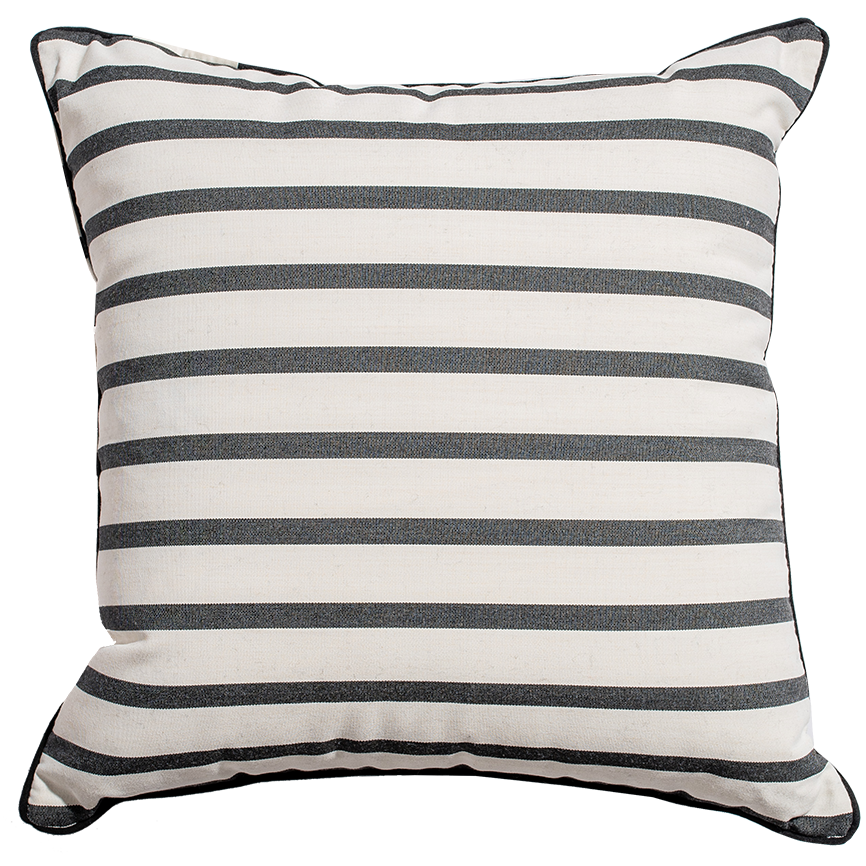 Outdoor Monaco black striped scatter cushion 46cm square