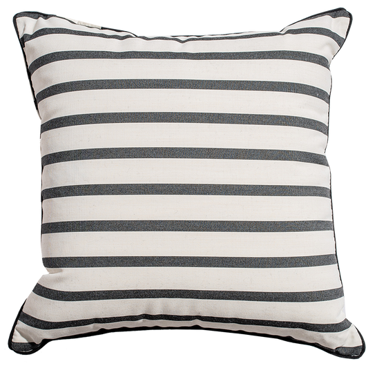 Outdoor Monaco black striped scatter cushion 46cm square