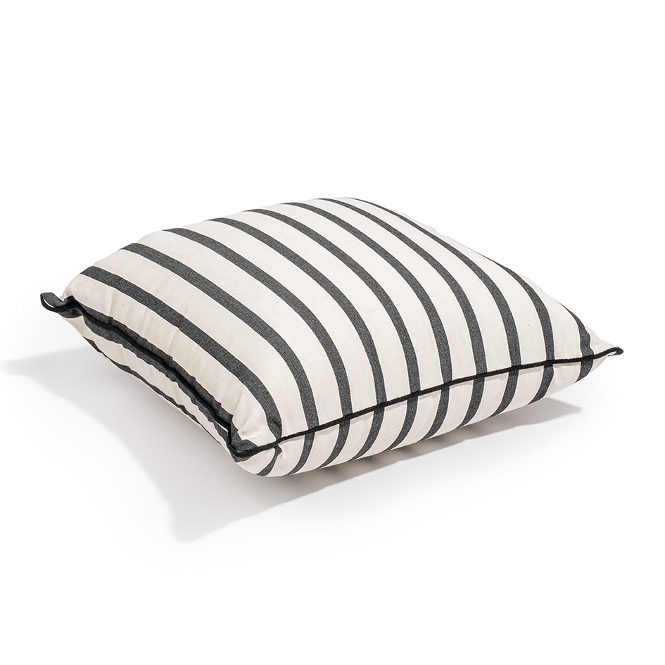 Outdoor Monaco black striped scatter cushion 46cm square