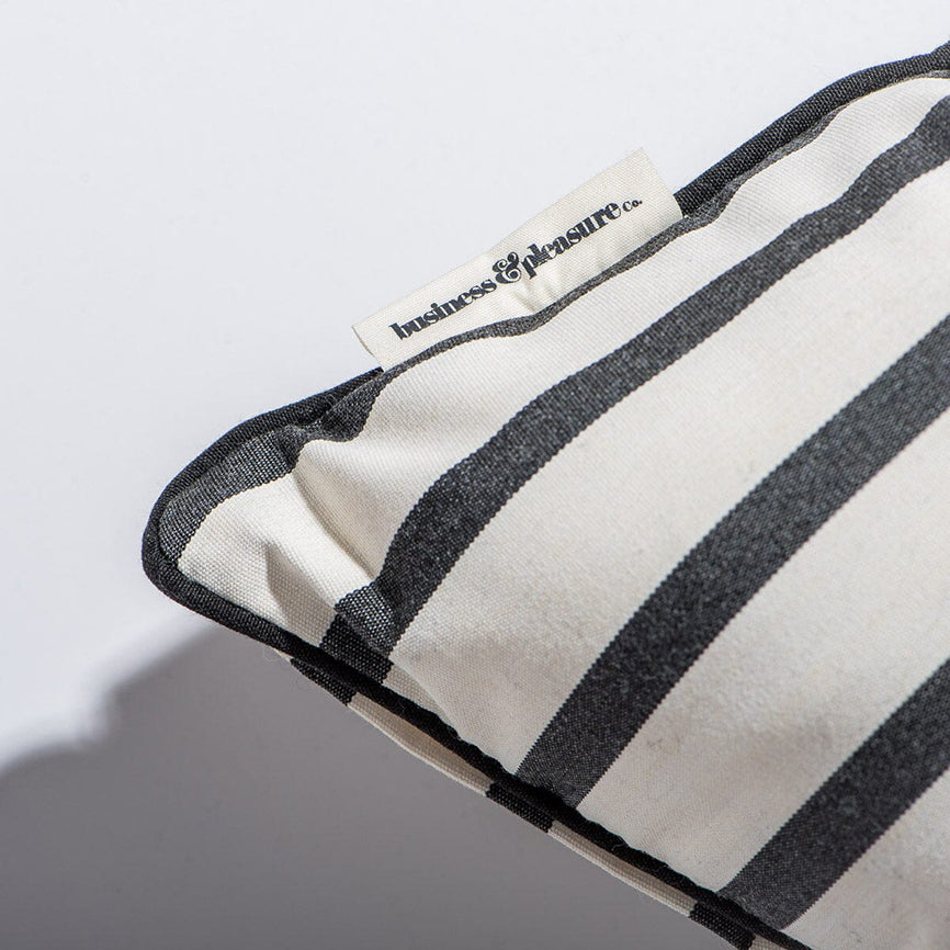 Outdoor Monaco black striped scatter cushion 46cm square