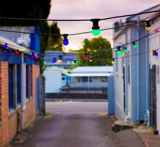Outdoor festoon lights coloured small