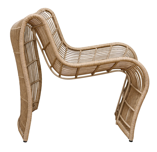 Outdoor wave chair straight weave natural