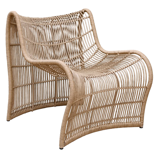 Outdoor wave chair straight weave natural