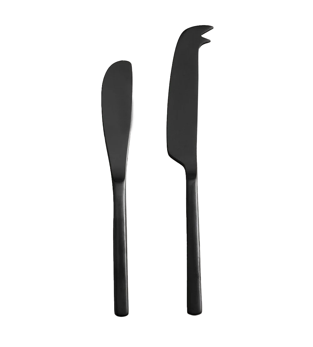 Pair of cheese knives black