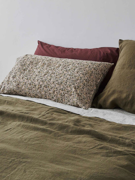 Pair of linen pillowcases wildflower